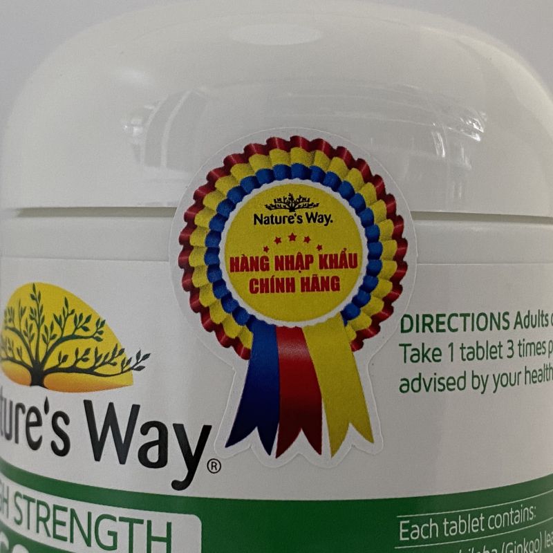 Ginkgo Biloba 2000mg Nature Way Lọ 120 Viên - Tăng Cường Trí Nhớ