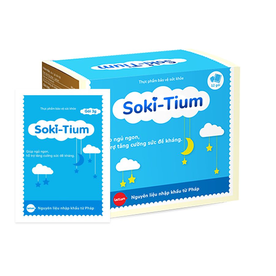 Soki Tium Hộp 12 Gói - Bột Hòa Tan Giúp Trẻ Ngủ Ngon