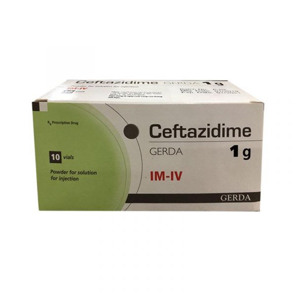 Ceftazidime 1g hộp 10 lọ