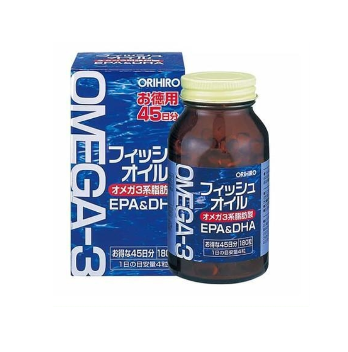 Dầu Cá Omega 3 Orihiro Lọ 180 Viên - Bổ Sung Omega 3 