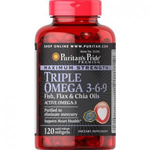 Maximum Strength Triple Omega 3-6-9 Fish, Flax & Chia Oils - Thực phẩm chức năng hỗ trợ tim mạch