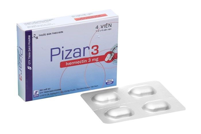 Pizar 3 Hộp 4 Viên - Trị Giun Chỉ Do Onchocerca