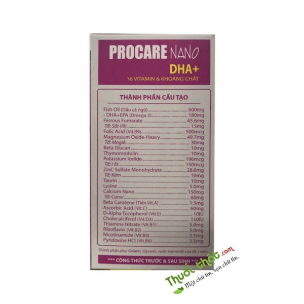 Procare Nano Hộp 30 Viên - Bổ Sung Chất Dinh Dưỡng Cho Bà Bầu