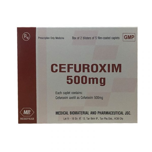 Cefuroxim 500mg hộp 10 viên