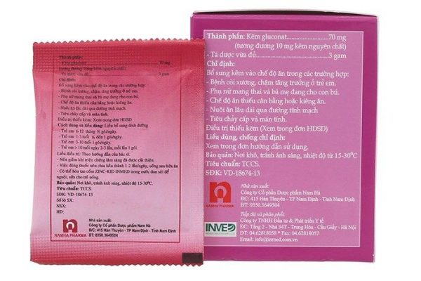 Zinc Kid Inmed hộp 25 gói