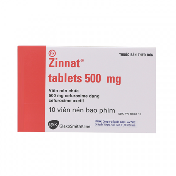 Zinnat 500mg hộp 10 viên