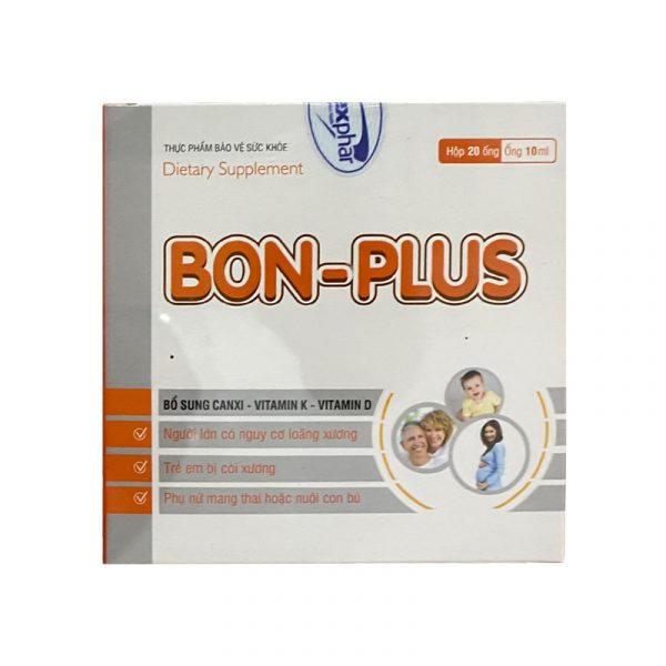 Bon Plus hộp 20 ống - Hỗ trợ người bị loãng xương, trẻ bị còi xương