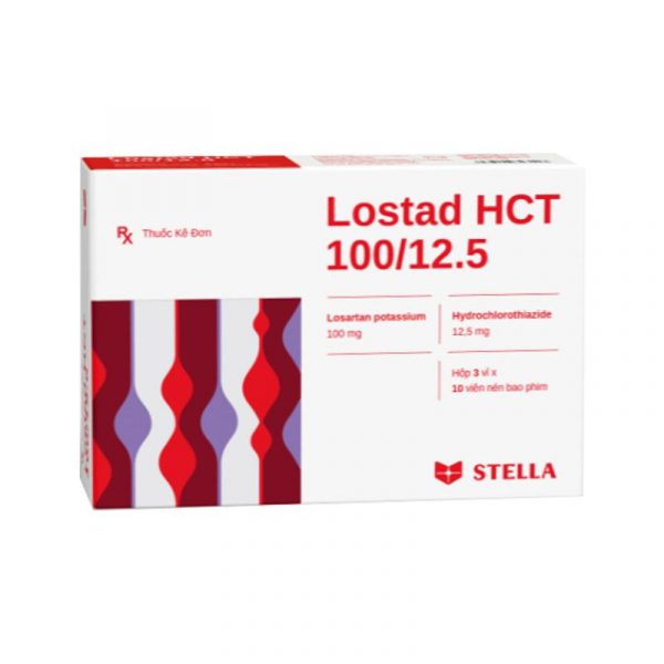 Lostad HCT 100/12.5 Hộp 30 Viên - Điều Trị Tăng Huyết Áp