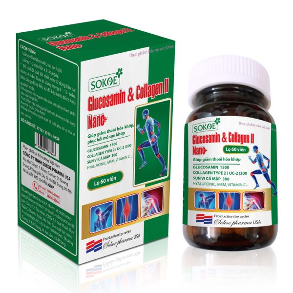 Glucosamine Collagen II Lọ 60 Viên - Tăng Cường Dịch Khớp