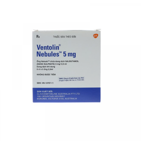 Ventolin 5mg hộp 30 ống